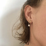 Club stud earrings in black silver, silver or gold by Hannah Upritchard